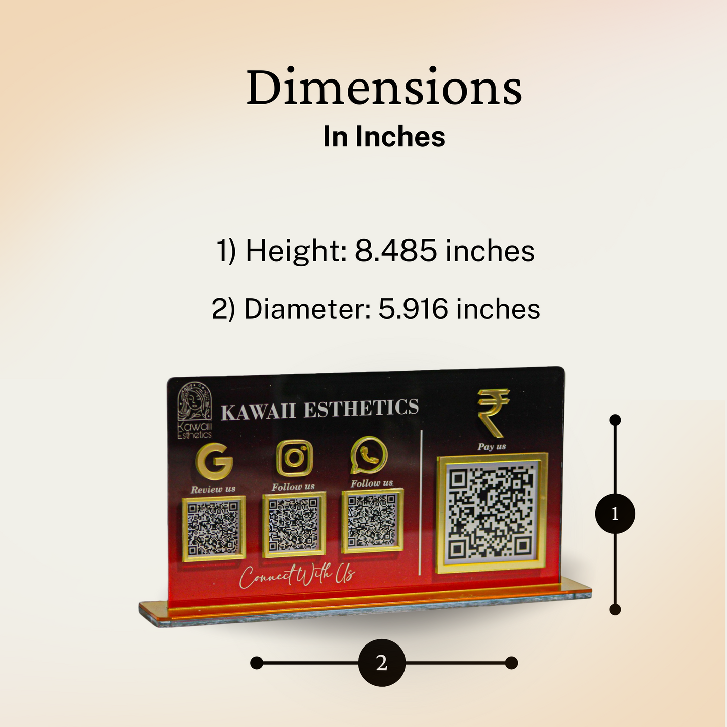 4 QR Digital Horizontal NFC Standee