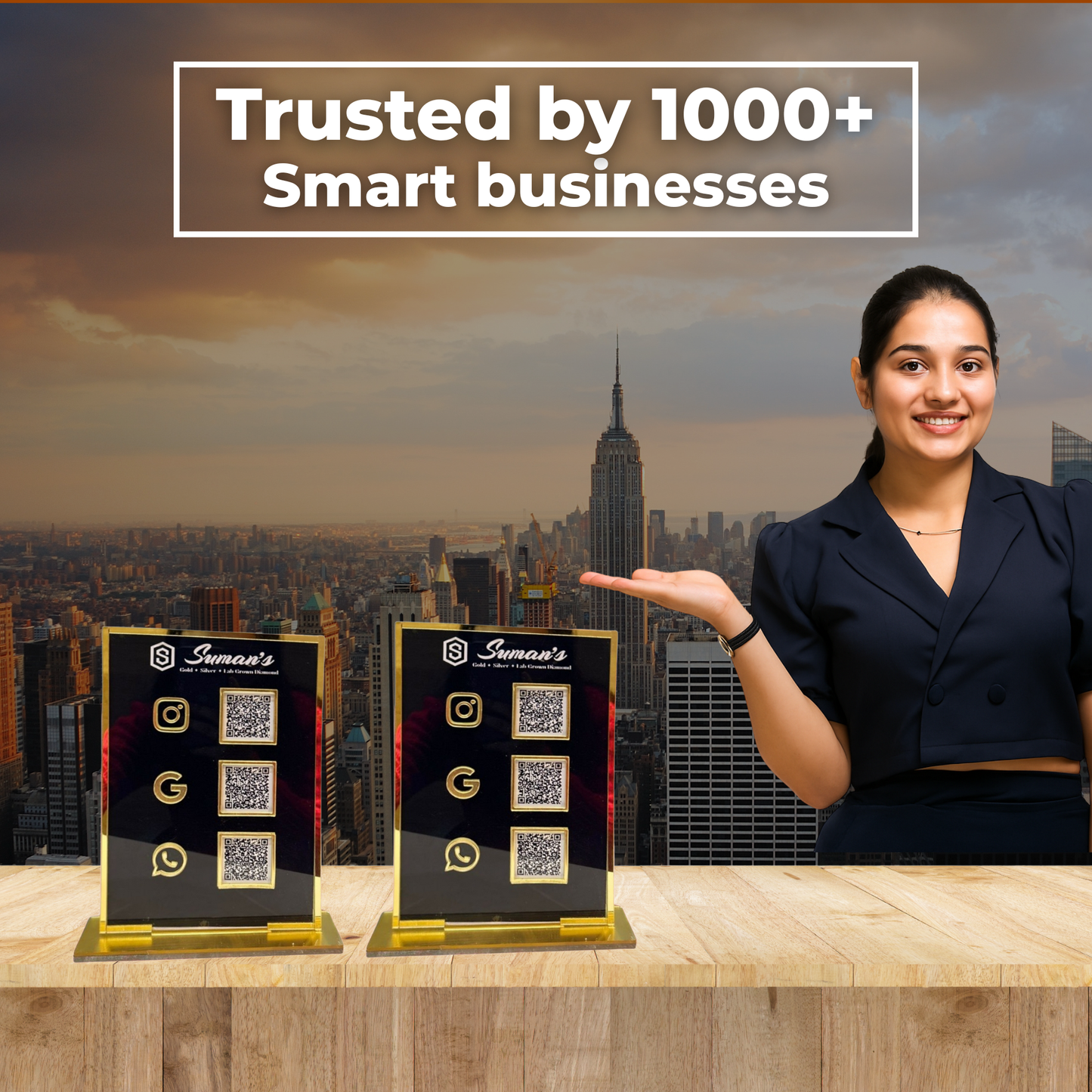 2 Black colour Standee Bundle 3 QR each