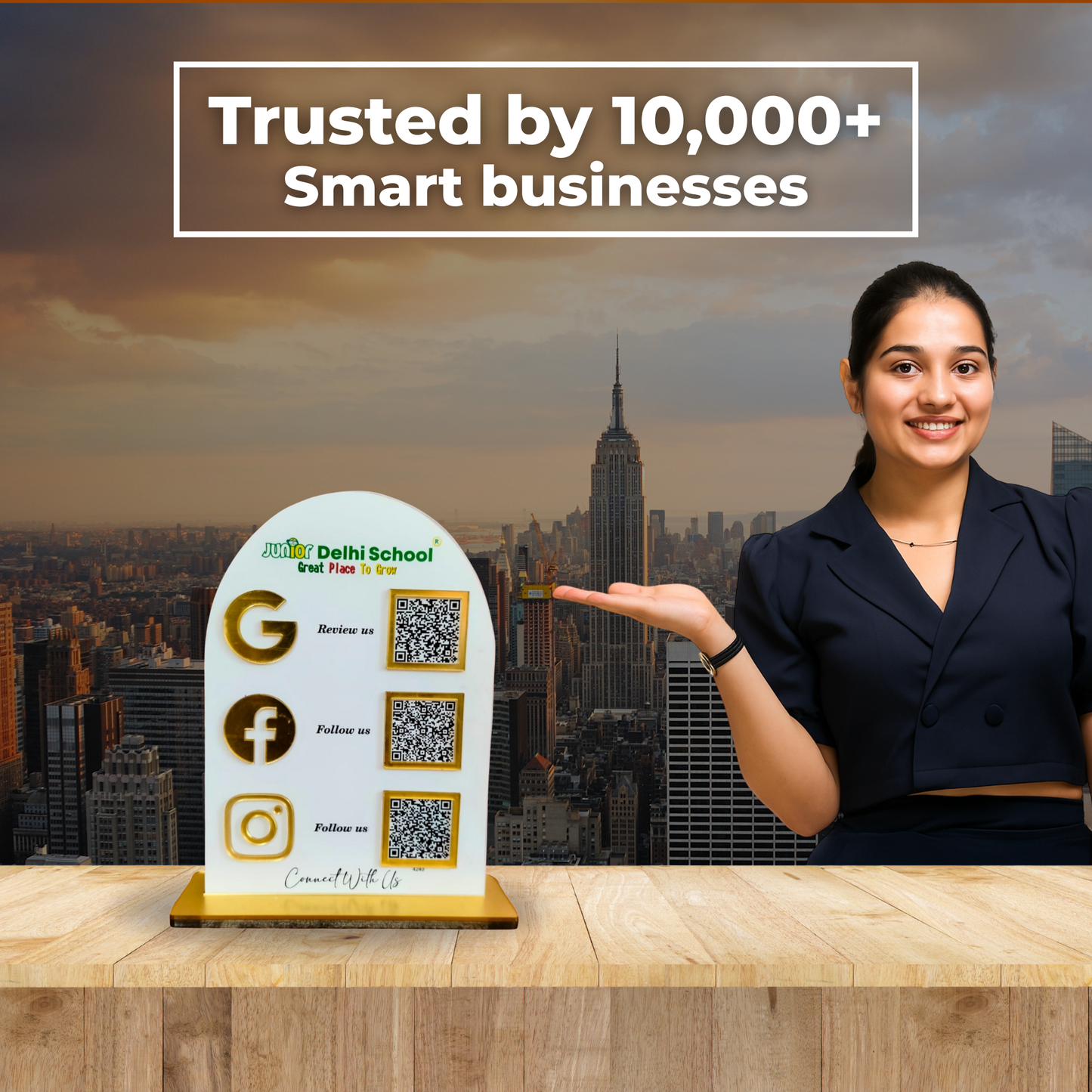 3 QR Round shape standee