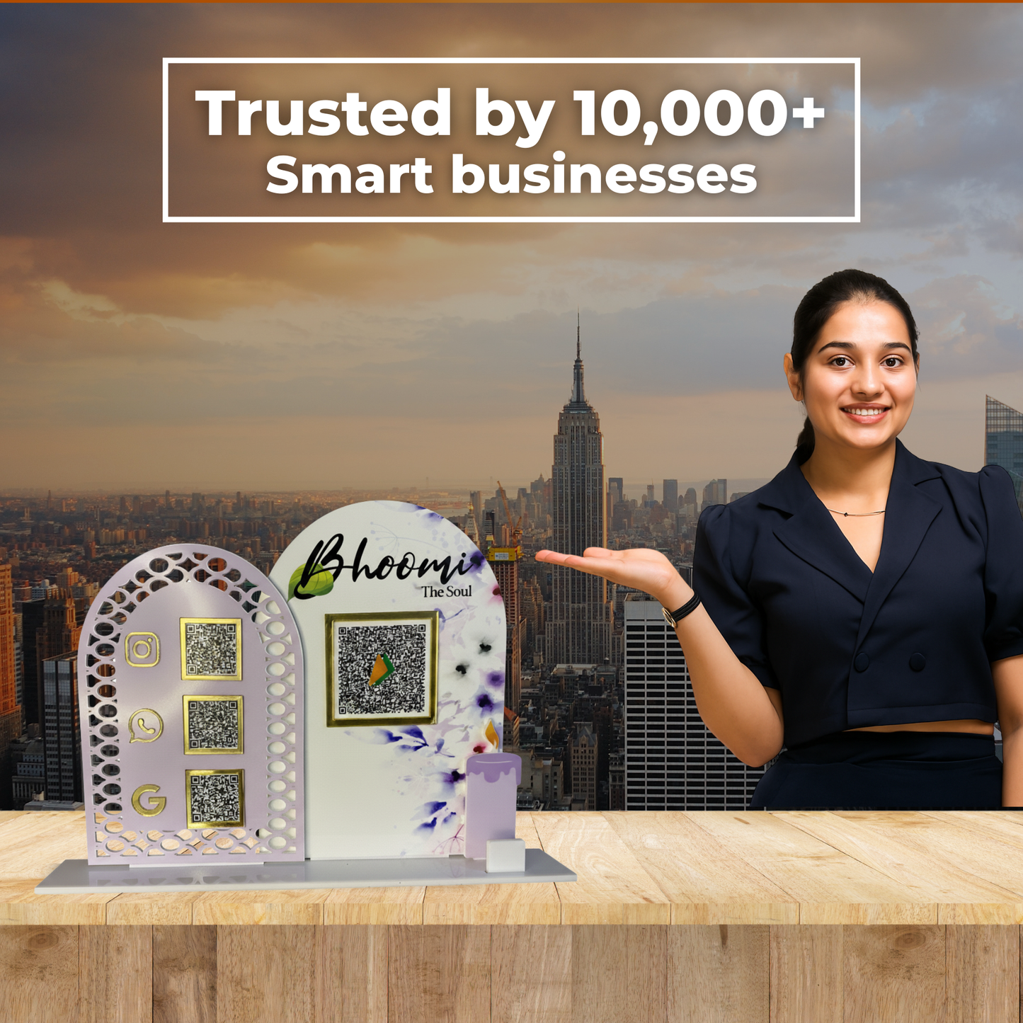 4 QR Premium Standee