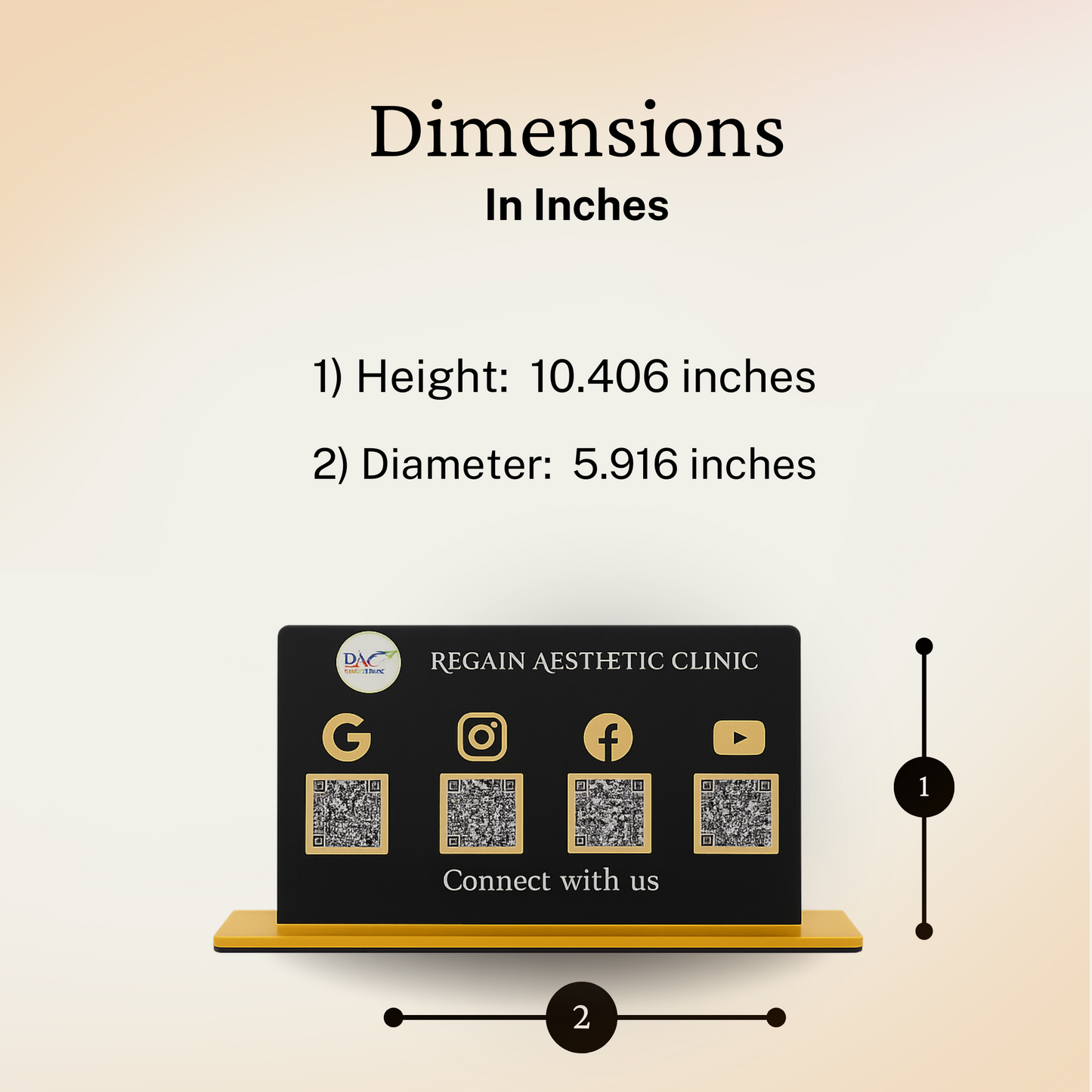 Black Colour 4 QR Digital Standee