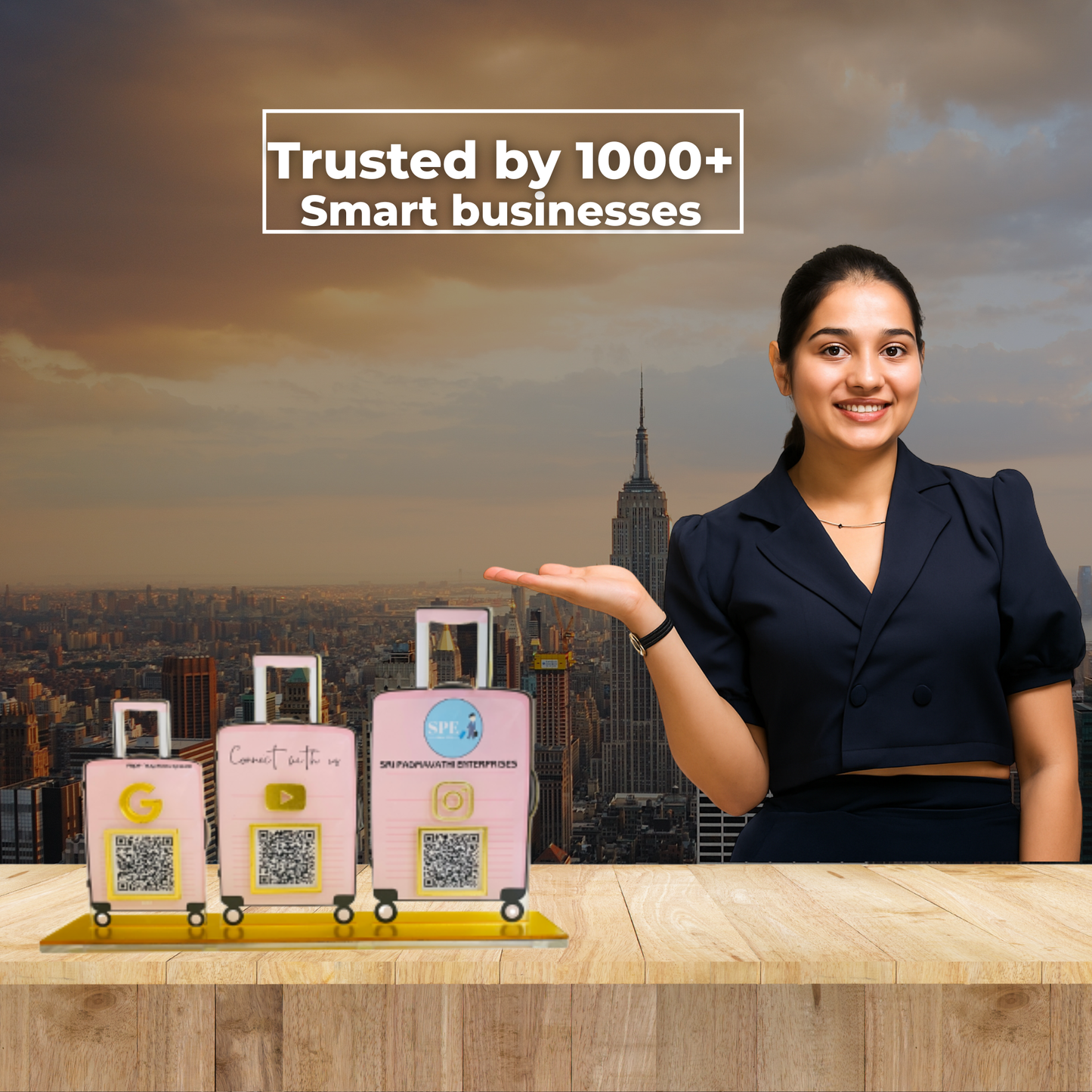 3 QR Bag Shape Standee