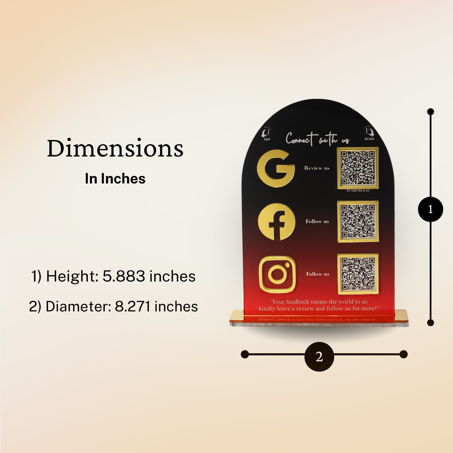 3 QR Round Shape Vertical Standee