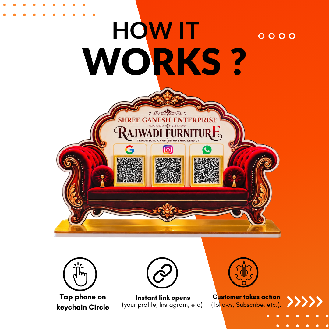 3 QR NFC Enable Sofa Shape Standee