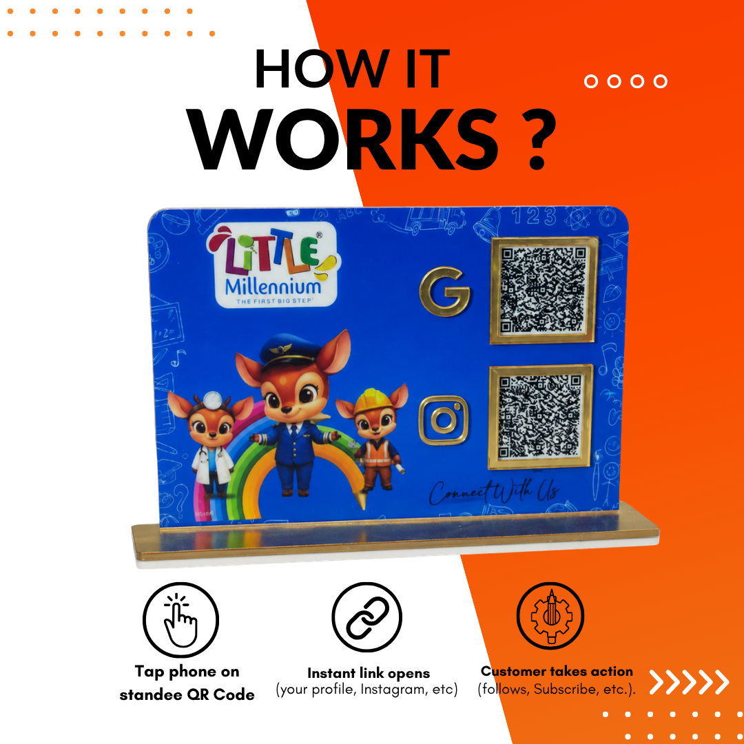 2 QR NFC Enabled School Theme Standee For School And Collages