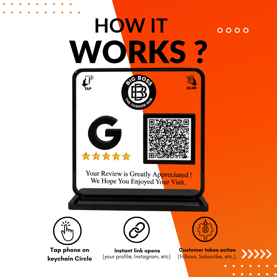 1 QR NFC Enabled Transparent Google Review Standee