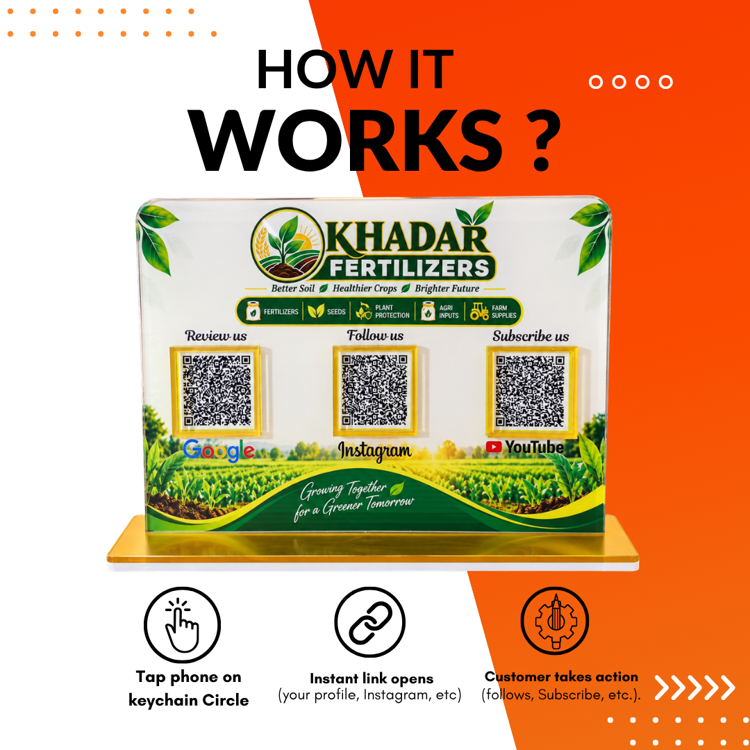 3 QR NFC Enabled Plant Printed Standee