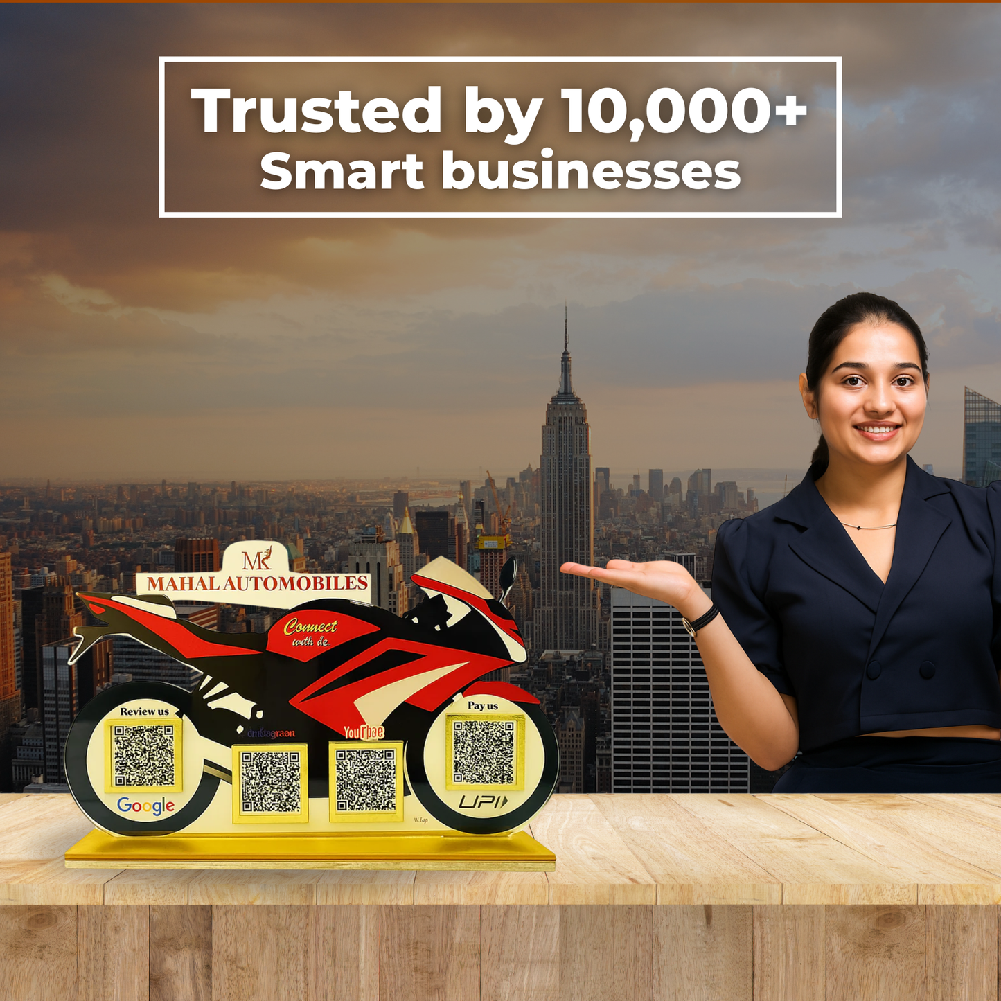 4 QR Bike shape Standee