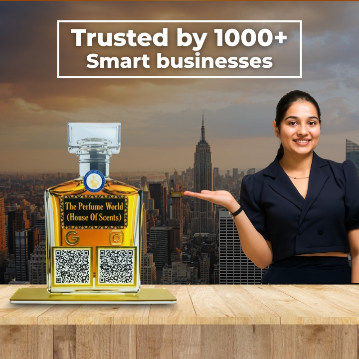 2 QR Perfume Bottle Shape Standee