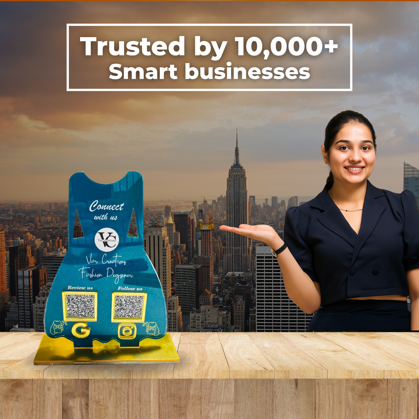 Dress- Shaped Qr Acrylic Standee