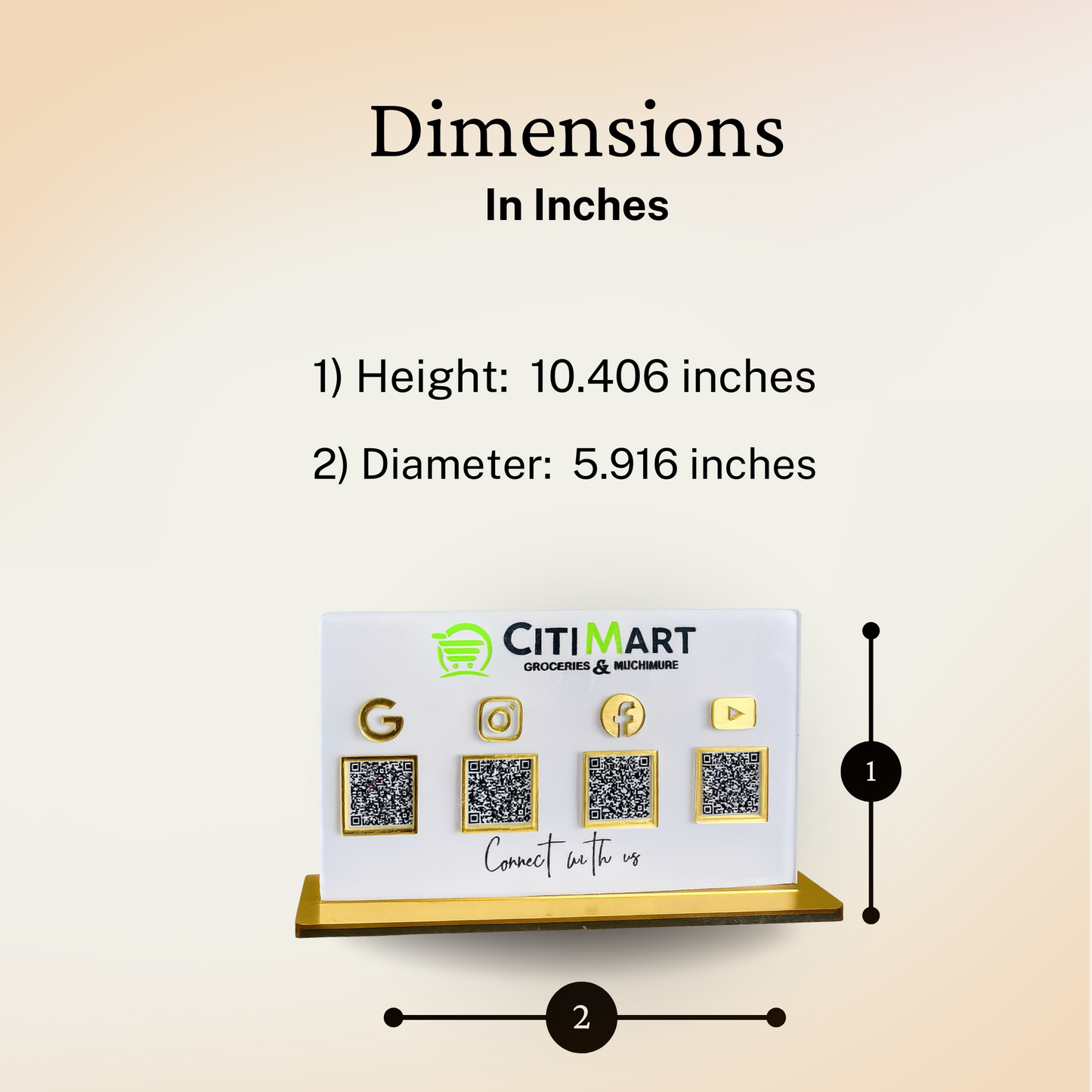 4 QR Horizontal White Colour QR Standee with Payment QR
