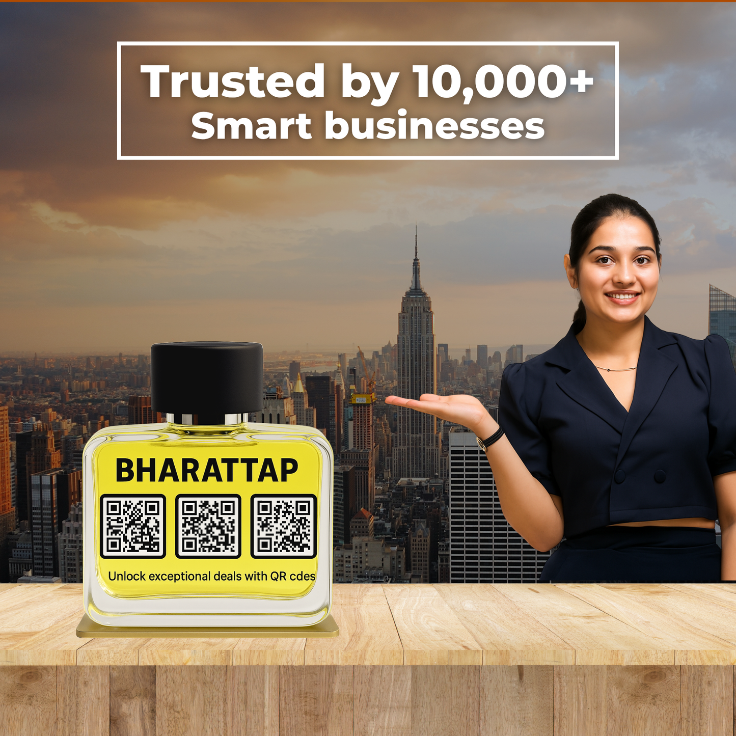 Perfume Bottle Shaped QR Standee