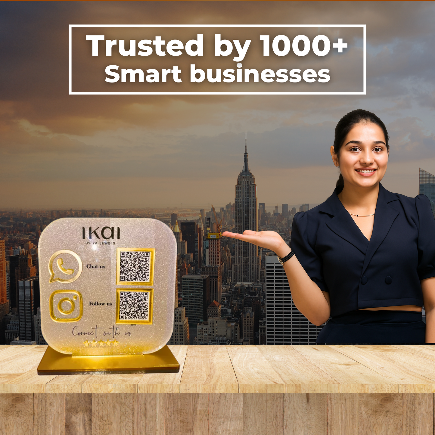 2 QR Round Corner Shape Standee