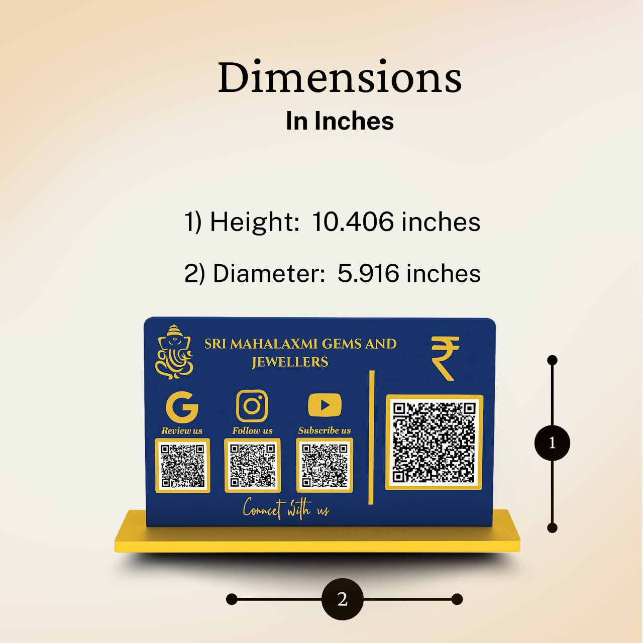 4 QR Horizontal Blue Colour QR Standee with Payment QR