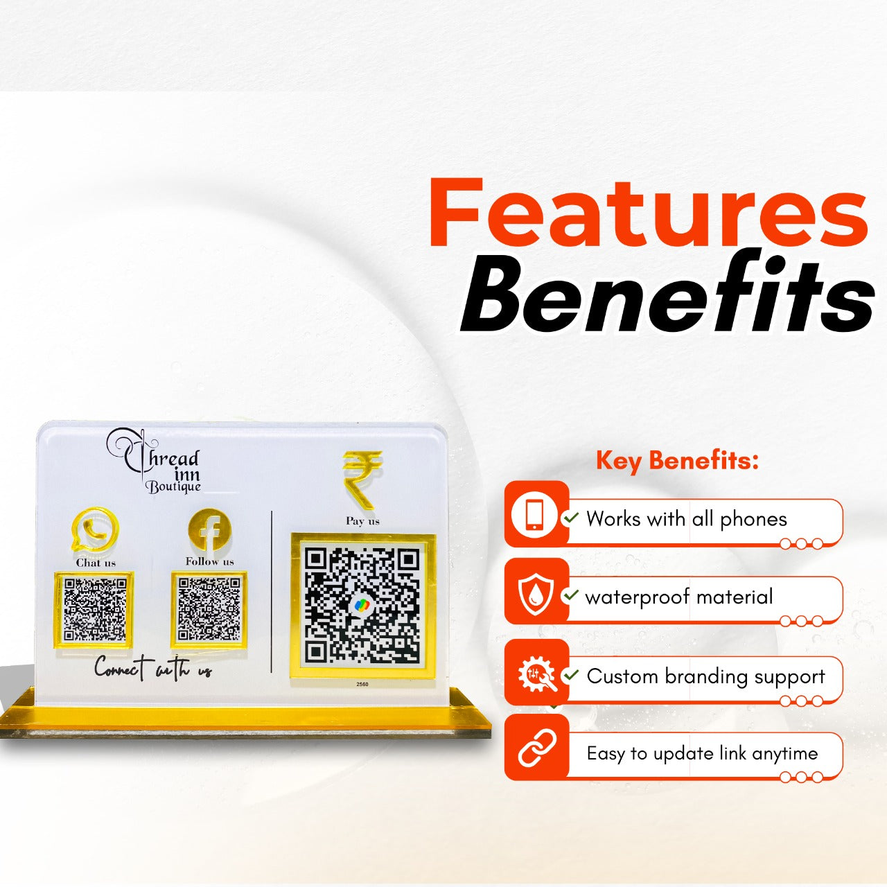 2-in-1 QR Horizontal Standee with Payment QR