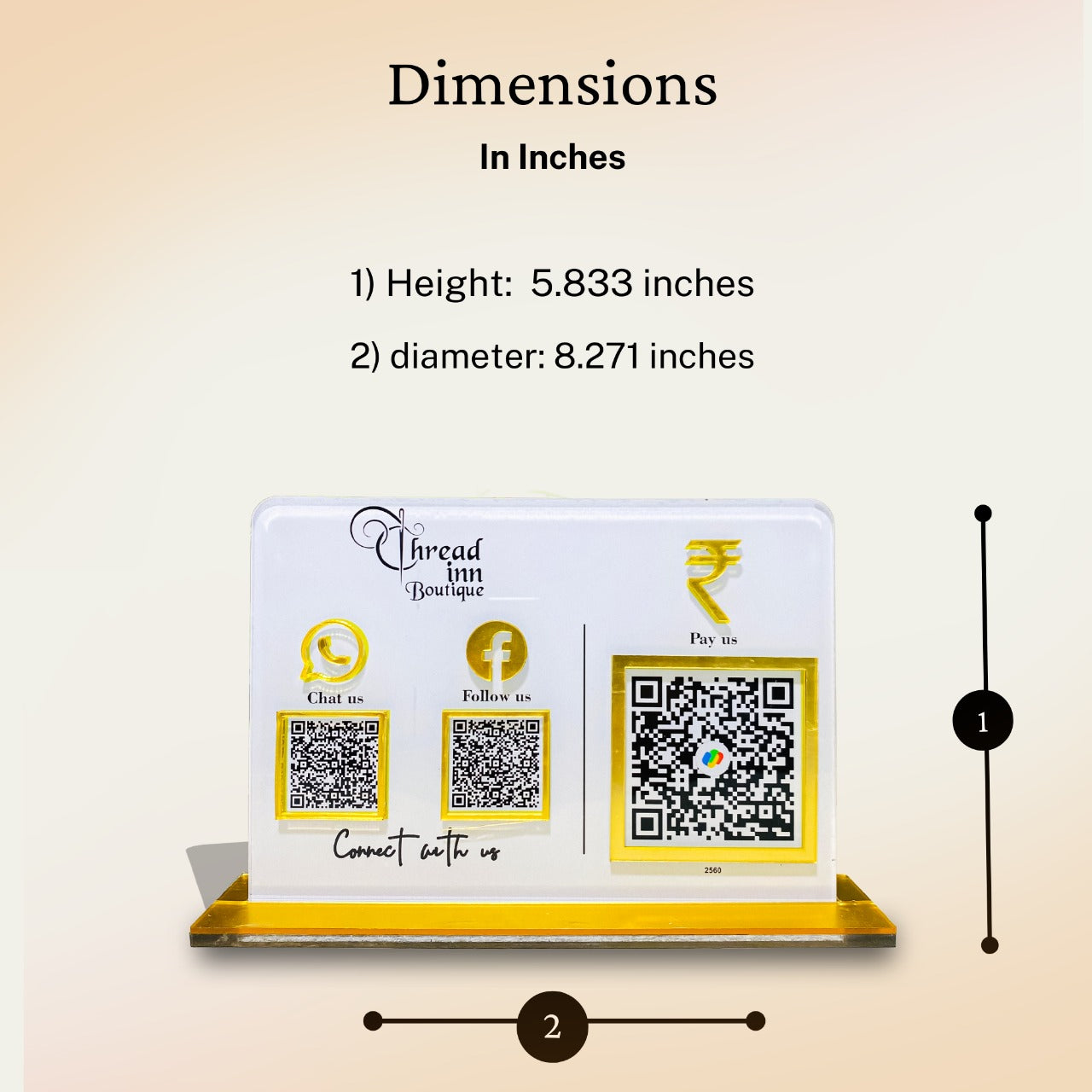 3 QR Horizontal Standee with Payment QR