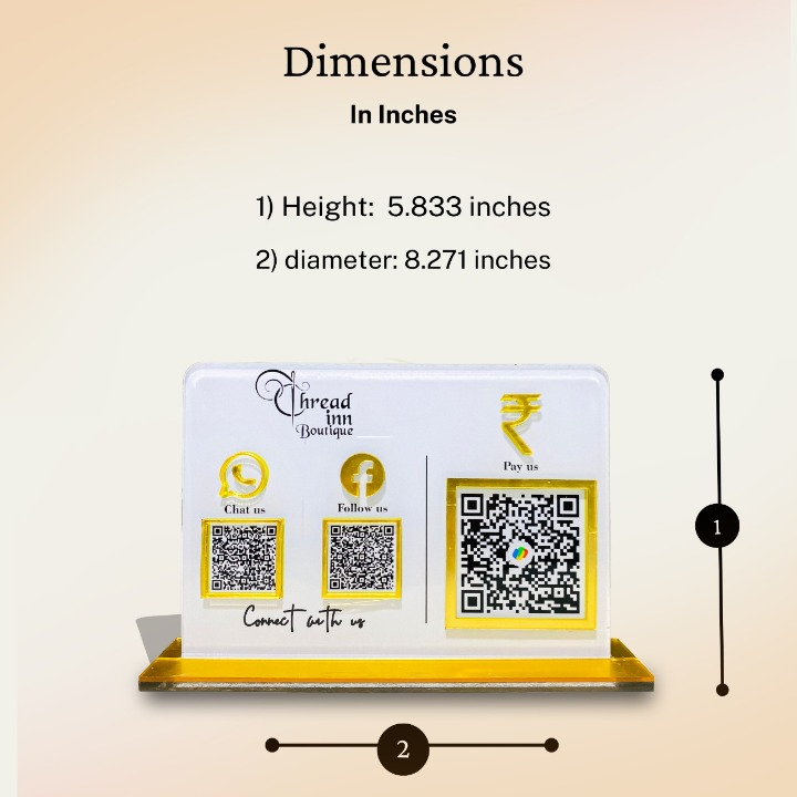 3 QR Horizontal Standee with Payment QR