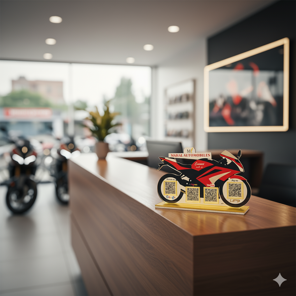 4 QR Bike shape Standee