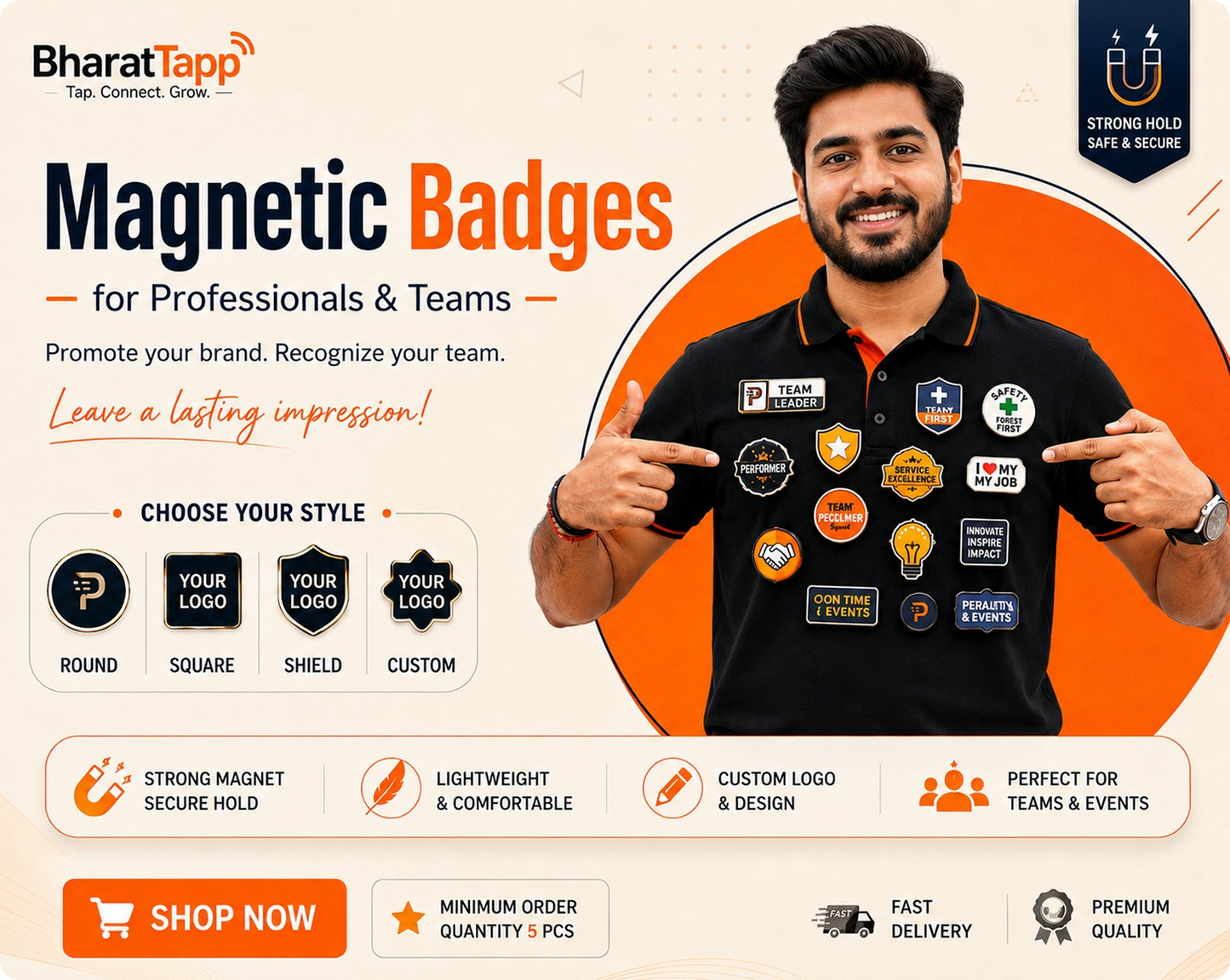 Customized Magnetic Logo Badge for Staff & Businesses