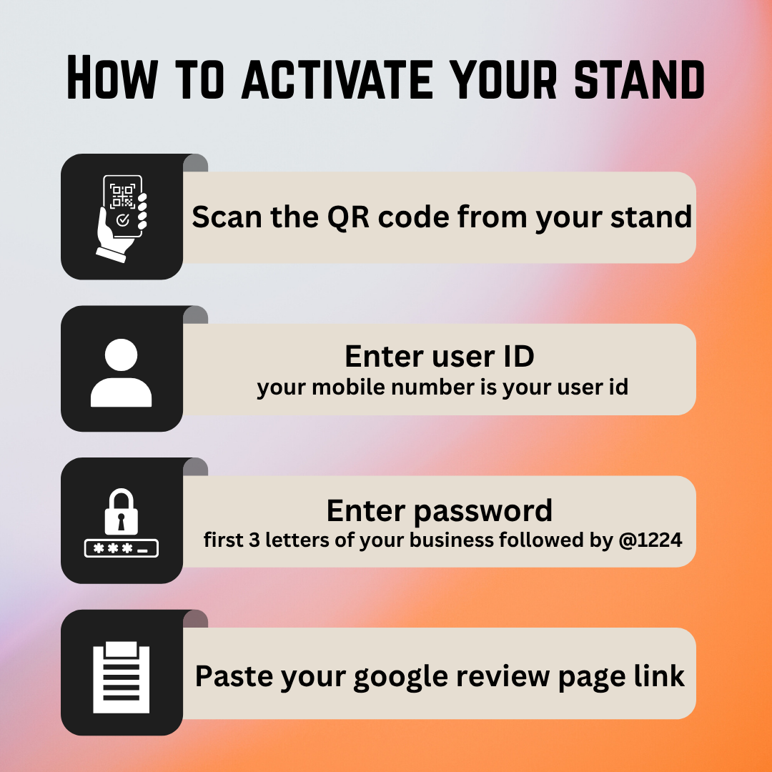Google reviews PVC QR Code Standee
