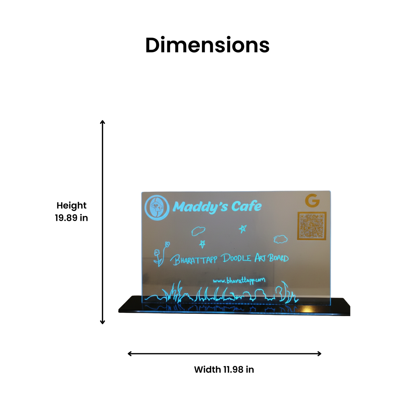 Bharattapp Premium Doodle Art Board with Multi Colour Light & NFC Dynamic QR