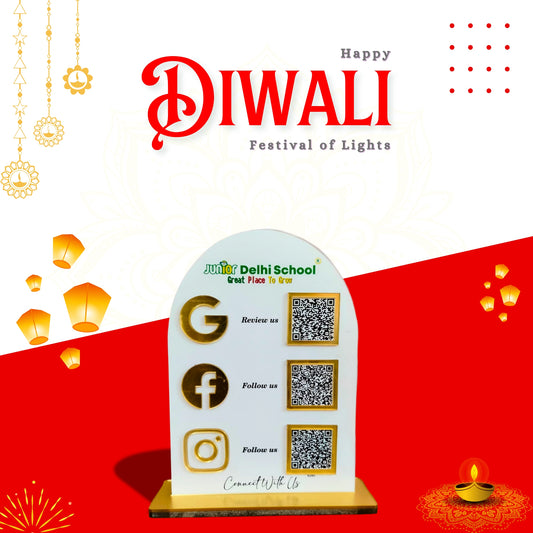 3 QR Round shape standee