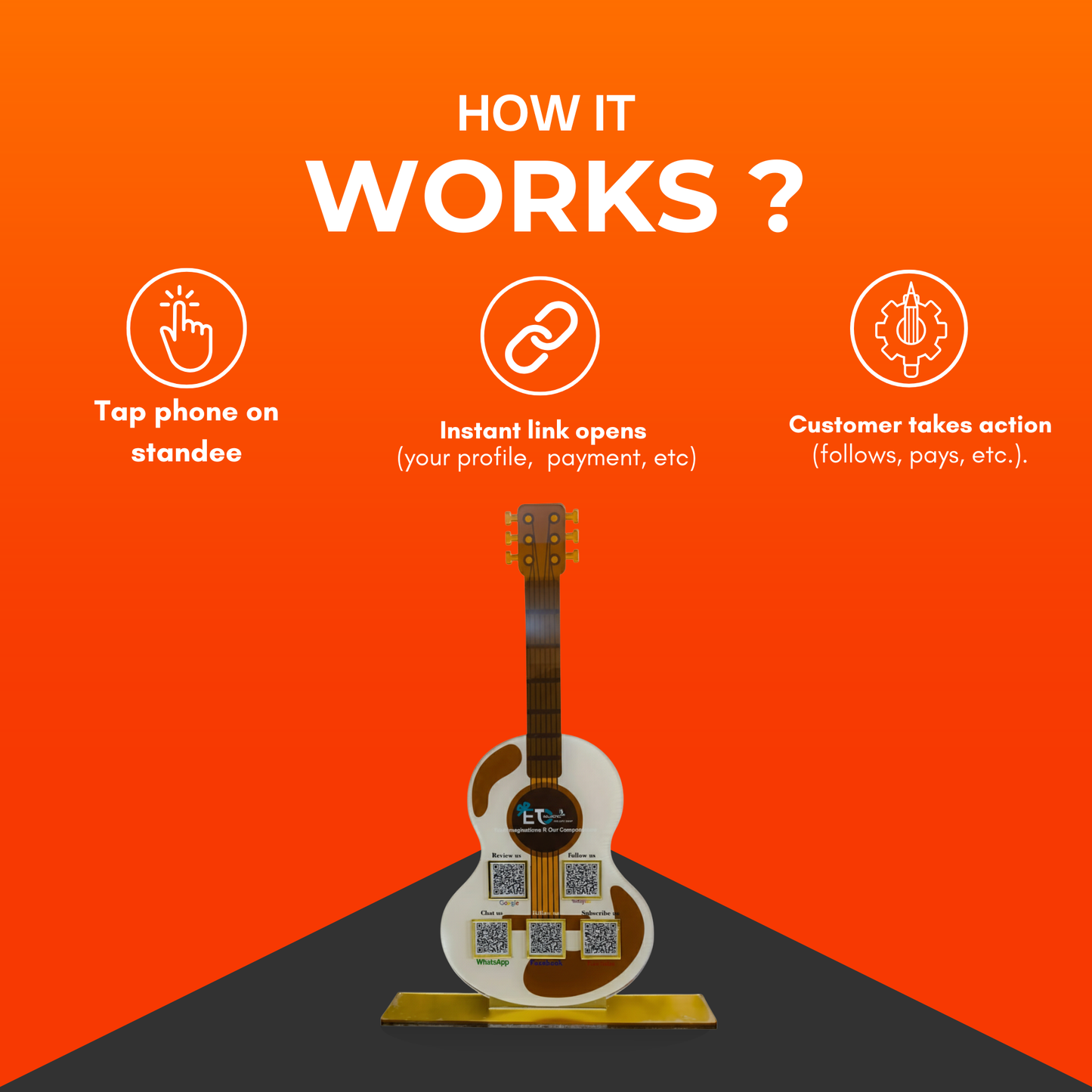 5 QR Guitar Shape Standee