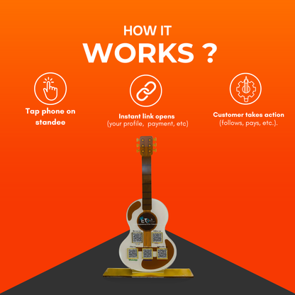 5 QR Guitar Shape Standee