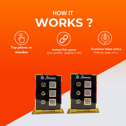 2 Black colour Standee Bundle 3 QR each