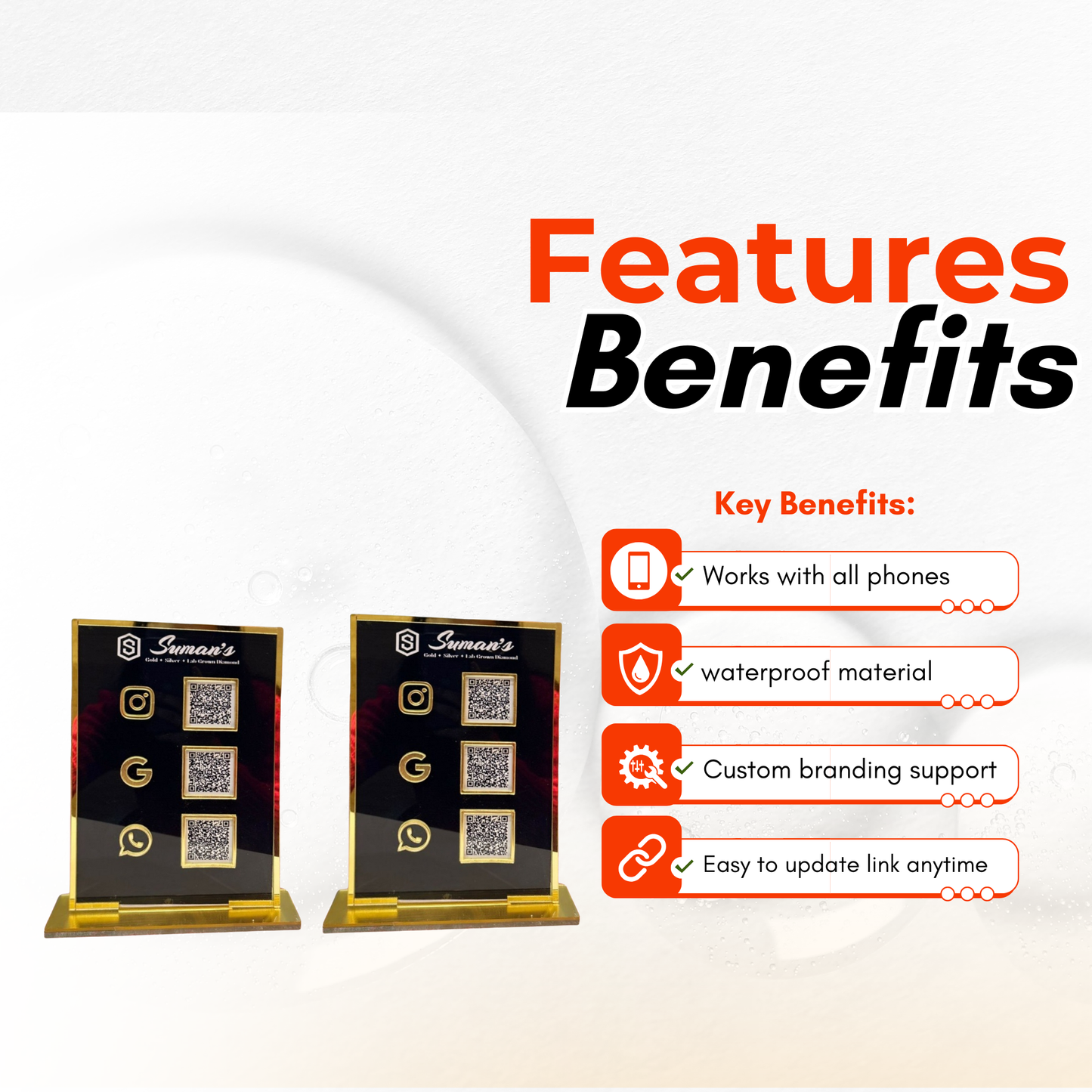 2 Black colour Standee Bundle 3 QR each