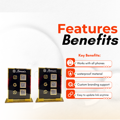 2 Black colour Standee Bundle 3 QR each