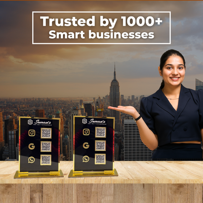 2 Black colour Standee Bundle 3 QR each