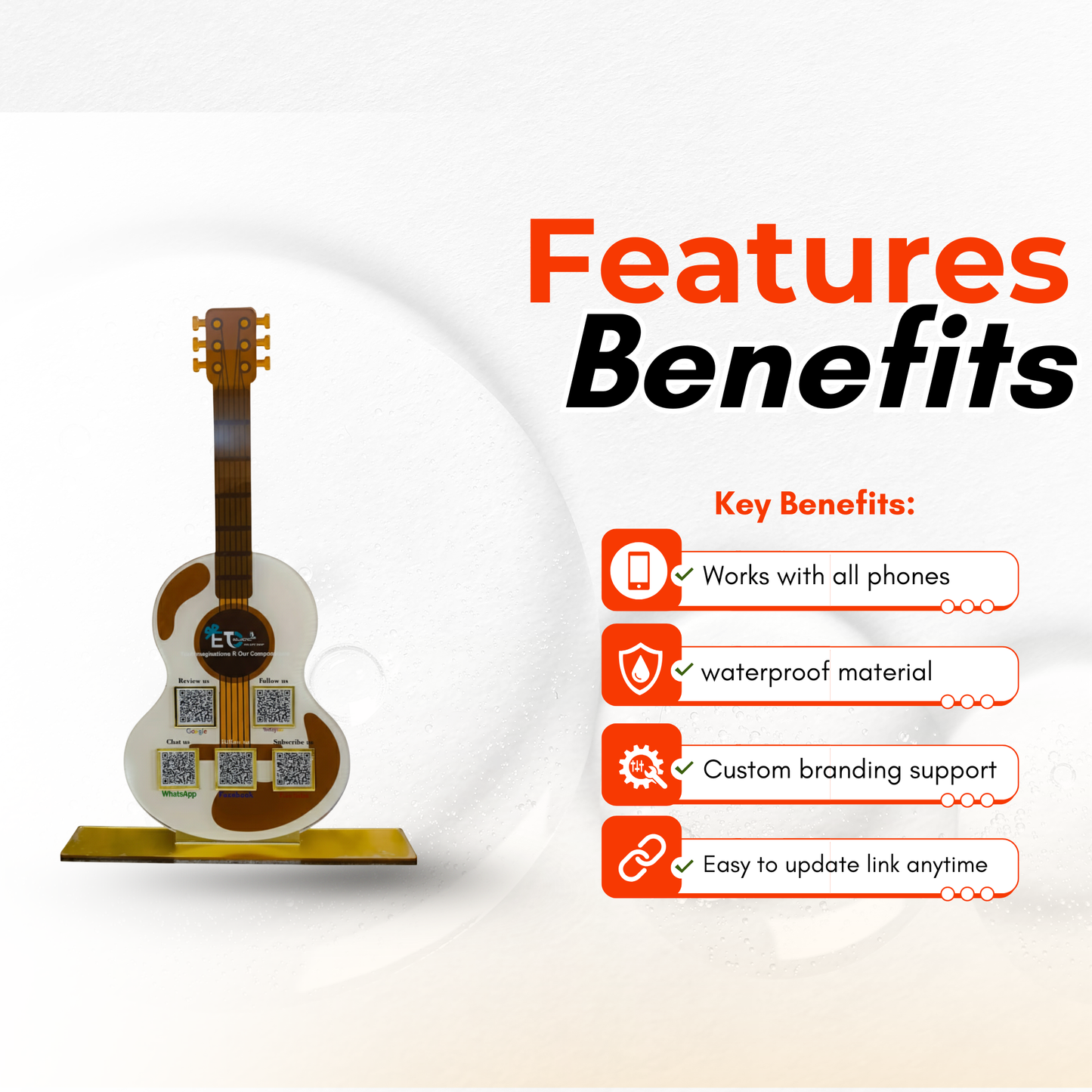 5 QR Guitar Shape Standee