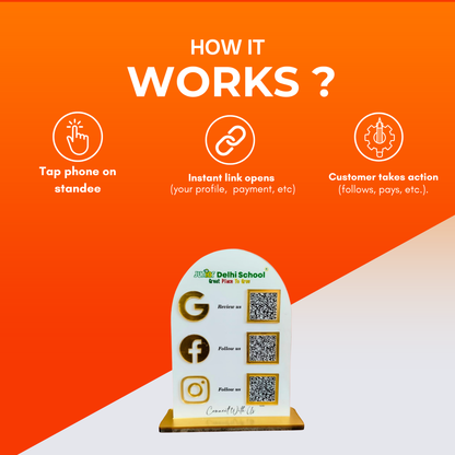 3 QR Round shape standee