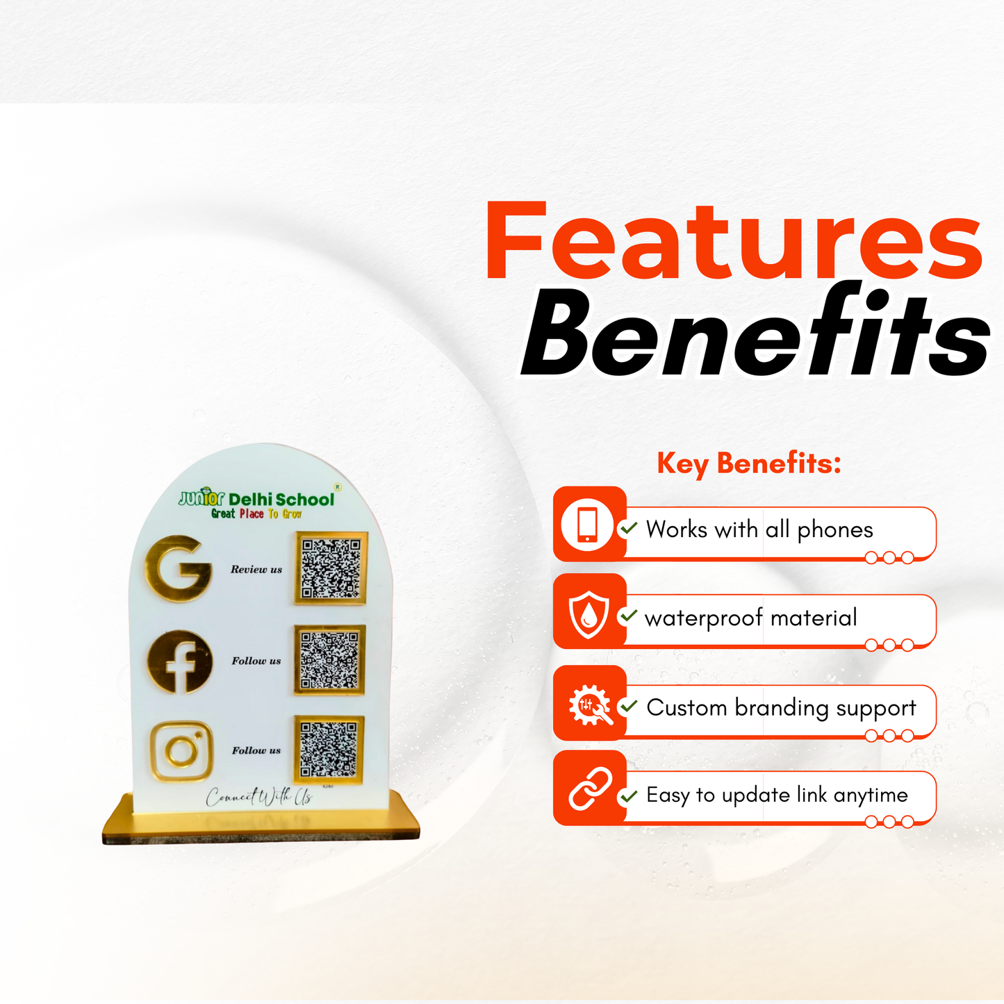 3 QR Round shape standee