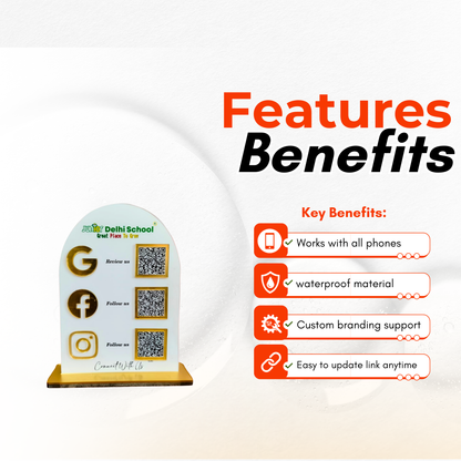 3 QR Round shape standee