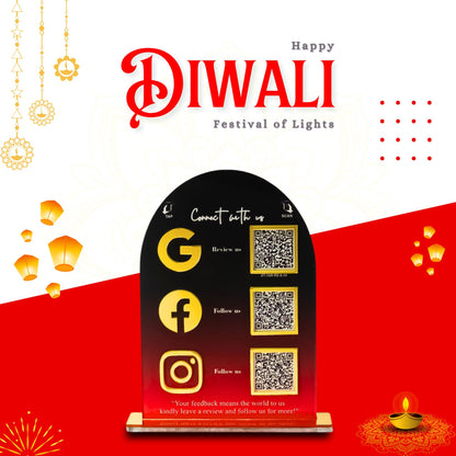 3 QR Round Shape Vertical Standee