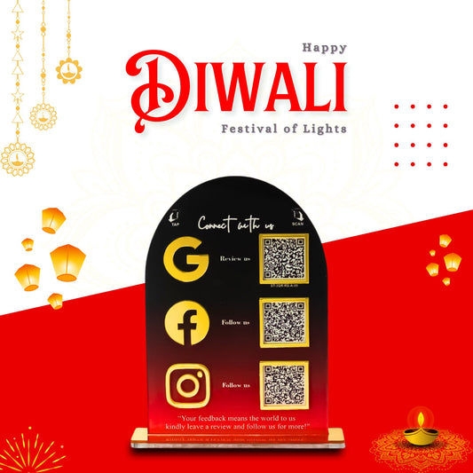 3 QR Round Shape Vertical Standee