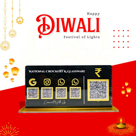 4-in-1 Black Horizontal Standee with Payment QR