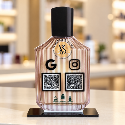 2 QR NFC Enabled Bottle Shape Standee for Perfume Attar & Cosmetic Store