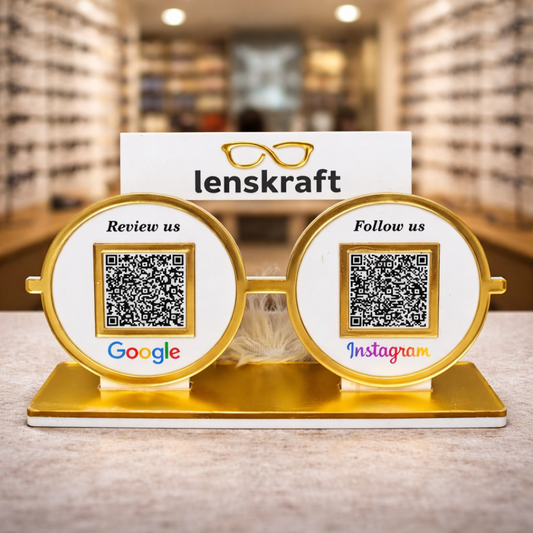 2 QR NFC Enabled Eyeglasses Shape Standee for Optical Store | Eyewear Shop & Spectacle Store