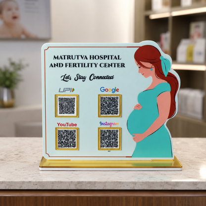 4 QR NFC Enabled Maternity Standee For Maternity and Fertility Hospital and Clinic