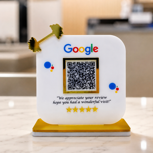 1 QR NFC Enabled Premium Google Review Dumble Cut Out Standee For GYM Fitness Club