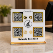 4 QR NFC Enabled Double side White Standee