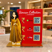 3 QR NFC Enabled Girl Cut Out Standee