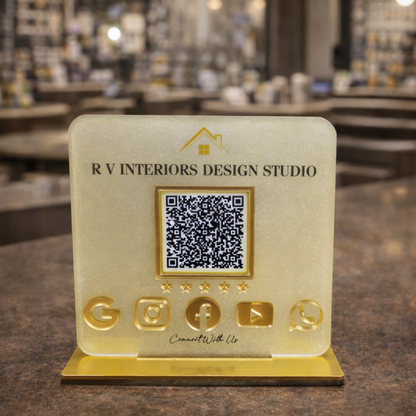 1 QR NFC Enabled Speciality Business QR Standee for Counter - Google Review | Instagram | Facebook | Design Studio