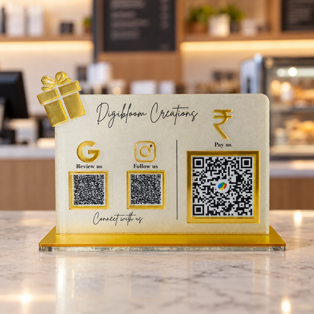 3 QR NFC Enabled Gift Cut Out Standee For Gift Shop