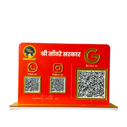 3 QR Horizontal Standee with Google Review QR