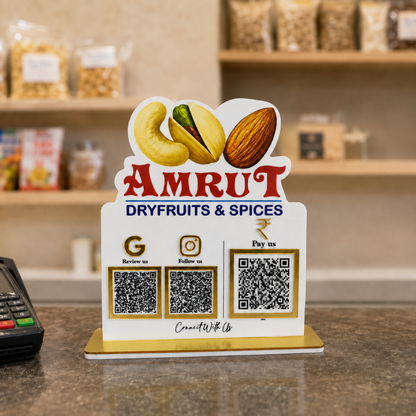 3 QR NFC Enabled Dry Fruit Cut Out Standee For Shop