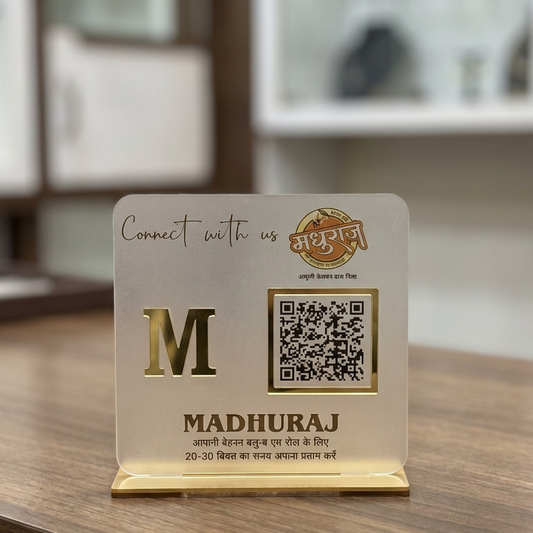 Premium Frosted Menu NFC Enabled QR Stand (Single)